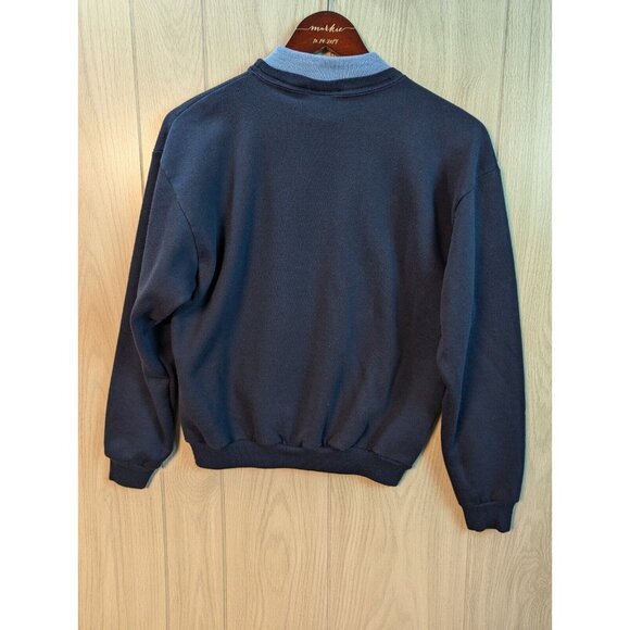 Morning Sun Flowers Snow Christmas Lamp Bow Blue Crewneck Sweatshirt Size Small - Picture 4 of 8